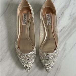 Badgley Mischka Silver Embellished Heels